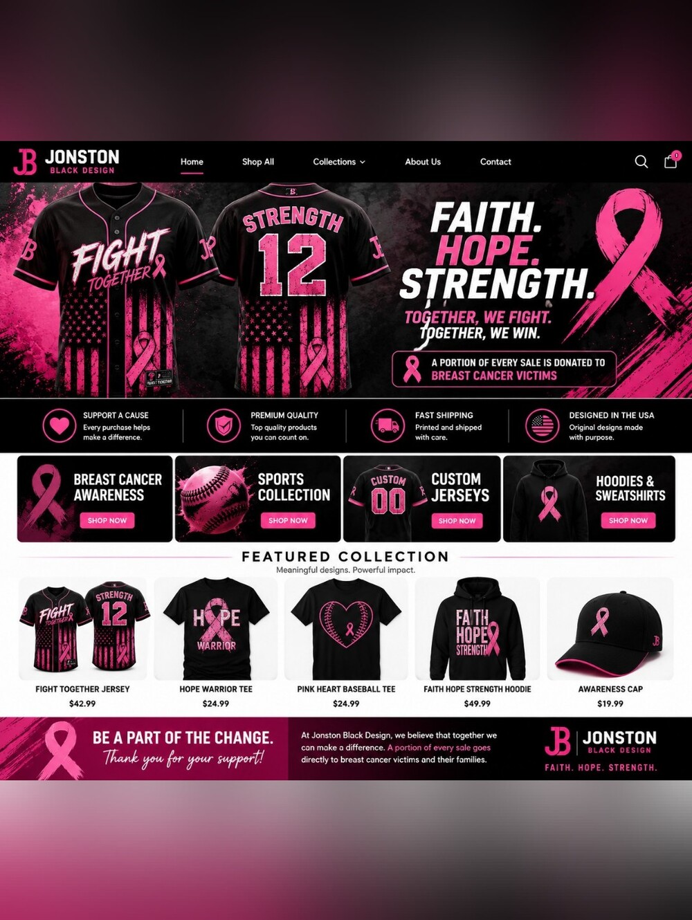 "Fight Together" Pink & Black Jersey